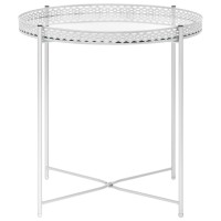 Vidaxl Side Table Silver 15.7X15.7X16.1 Glass