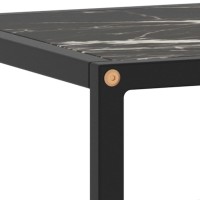 vidaXL TV Stand Black with Black Marble Glass 39.4