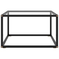 Vidaxl Coffee Table Black With Tempered Glass 23.6X23.6X13.8
