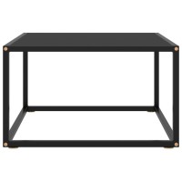 Vidaxl Coffee Table Black With Black Glass 23.6X23.6X13.8