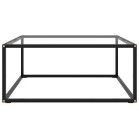 Vidaxl Coffee Table Black With Tempered Glass 31.5X31.5X13.8