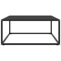 Vidaxl Coffee Table Black With Black Glass 31.5X31.5X13.8