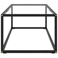 Vidaxl Coffee Table Black With Tempered Glass 39.4X19.7X13.8