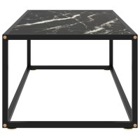 Vidaxl Coffee Table Black With Black Marble Glass 39.4X19.7X13.8