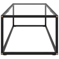 Vidaxl Coffee Table Black With Tempered Glass 47.2X19.7X13.8