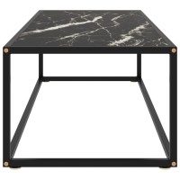 Vidaxl Coffee Table Black With Black Marble Glass 47.2X19.7X13.8