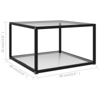 vidaXL Coffee Table Transparent 23.6