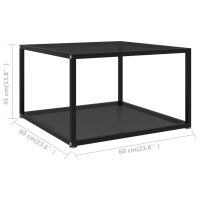 vidaXL Coffee Table Black 23.6