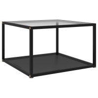 vidaXL Coffee Table Transparent and Black 23.6