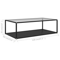 vidaXL Coffee Table Transparent and Black 47.2