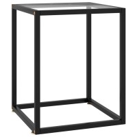 Vidaxl Coffee Table Black With Tempered Glass 15.7X15.7X19.7