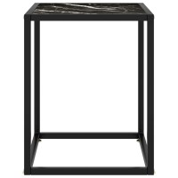 Vidaxl Coffee Table Black With Black Marble Glass 15.7X15.7X19.7