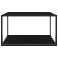 vidaXL Coffee Table Black with Black Glass 35.4