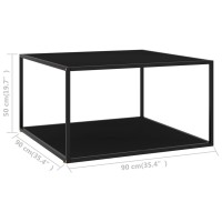 vidaXL Coffee Table Black with Black Glass 35.4