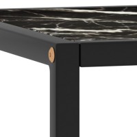 vidaXL Coffee Table Black with Black Marble Glass 35.4