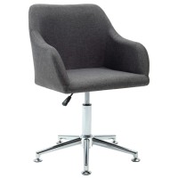 vidaXL Swivel Dining Chair Dark Gray Fabric