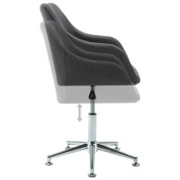 vidaXL Swivel Dining Chair Dark Gray Fabric