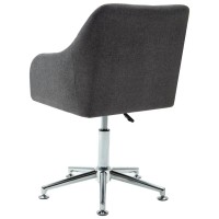 vidaXL Swivel Dining Chair Dark Gray Fabric