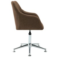 vidaXL Swivel Dining Chair Brown Fabric