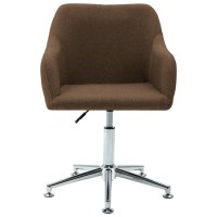 vidaXL Swivel Dining Chair Brown Fabric