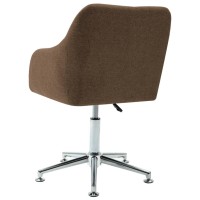 vidaXL Swivel Dining Chair Brown Fabric