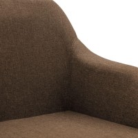 vidaXL Swivel Dining Chair Brown Fabric