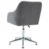 vidaXL Swivel Dining Chairs 2 pcs Light Gray Fabric