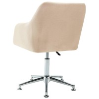 vidaXL Swivel Dining Chairs 2 pcs Cream Fabric