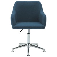 vidaXL Swivel Dining Chairs 2 pcs Blue Fabric