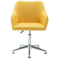 vidaXL Swivel Dining Chairs 2 pcs Yellow Fabric