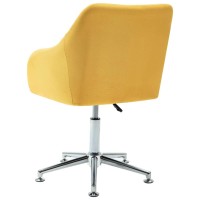 vidaXL Swivel Dining Chairs 2 pcs Yellow Fabric