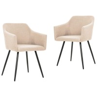Vidaxl Dining Chairs 2 Pcs Cream Fabric