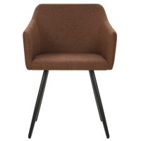 Vidaxl Dining Chairs 2 Pcs Brown Fabric