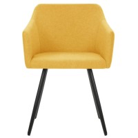 Vidaxl Dining Chairs 2 Pcs Yellow Fabric