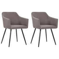 Vidaxl Dining Chairs 2 Pcs Taupe Fabric