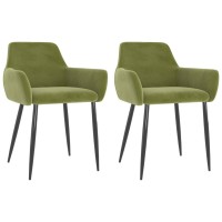 vidaXL Dining Chairs 2 pcs Light Green Velvet