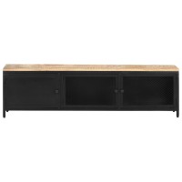 Vidaxl Tv Cabinet 51.2X11.8X14.6 Solid Rough Mango Wood