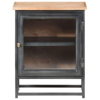 Vidaxl Bedside Cabinet Gray 15.7X11.8X19.7 Solid Acacia Wood