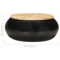 vidaXL Coffee Table Black 26.8