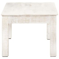 Vidaxl Coffee Table White 43.3X23.6X17.7 Solid Mango Wood