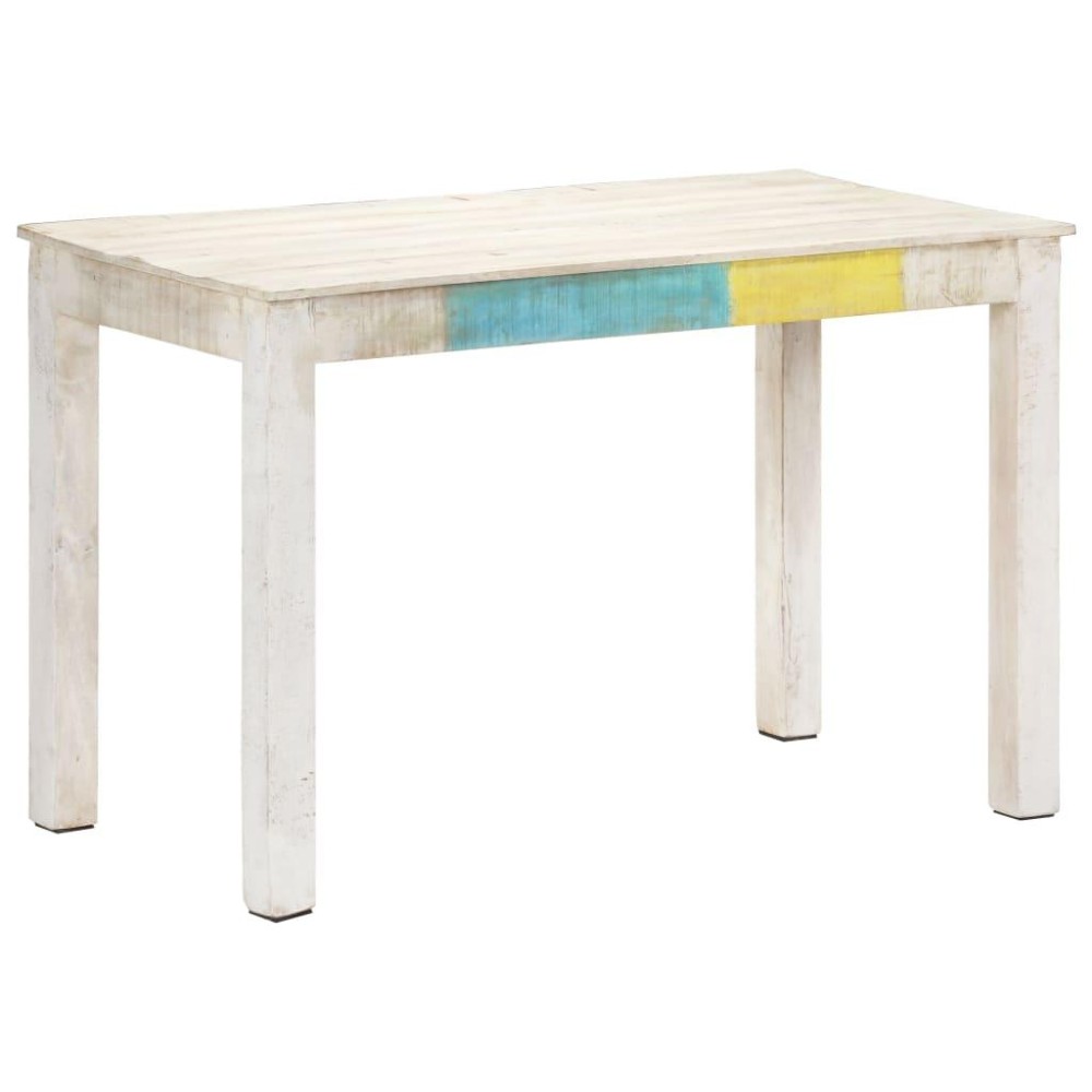 Vidaxl Dining Table White 47.2X23.6X29.9 Solid Mango Wood