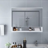 Vidaxl Led Bathroom Mirror Cabinet White 31.5X5.9X23.6 Mdf