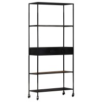 Vidaxl Book Cabinet 35.4X13.8X70.9 Rough Mango Wood & Iron