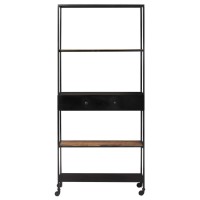 Vidaxl Book Cabinet 35.4X13.8X70.9 Rough Mango Wood & Iron