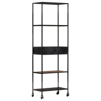 Vidaxl Book Cabinet 23.6X13.8X70.9 Rough Mango Wood & Iron