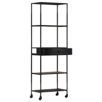 Vidaxl Book Cabinet 23.6X13.8X70.9 Rough Mango Wood & Iron