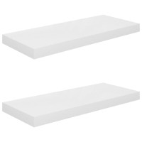 Vidaxl Floating Wall Shelves 2 Pcs High Gloss White 23.6X9.3X1.5 Mdf