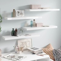 vidaXL Floating Wall Shelves 4 pcs High Gloss White 31.5