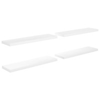 Vidaxl Floating Wall Shelves 4 Pcs High Gloss White 35.4X9.3X1.5 Mdf