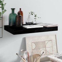 Vidaxl Floating Wall Shelf High Gloss Black 15.7X9.1X1.5 Mdf